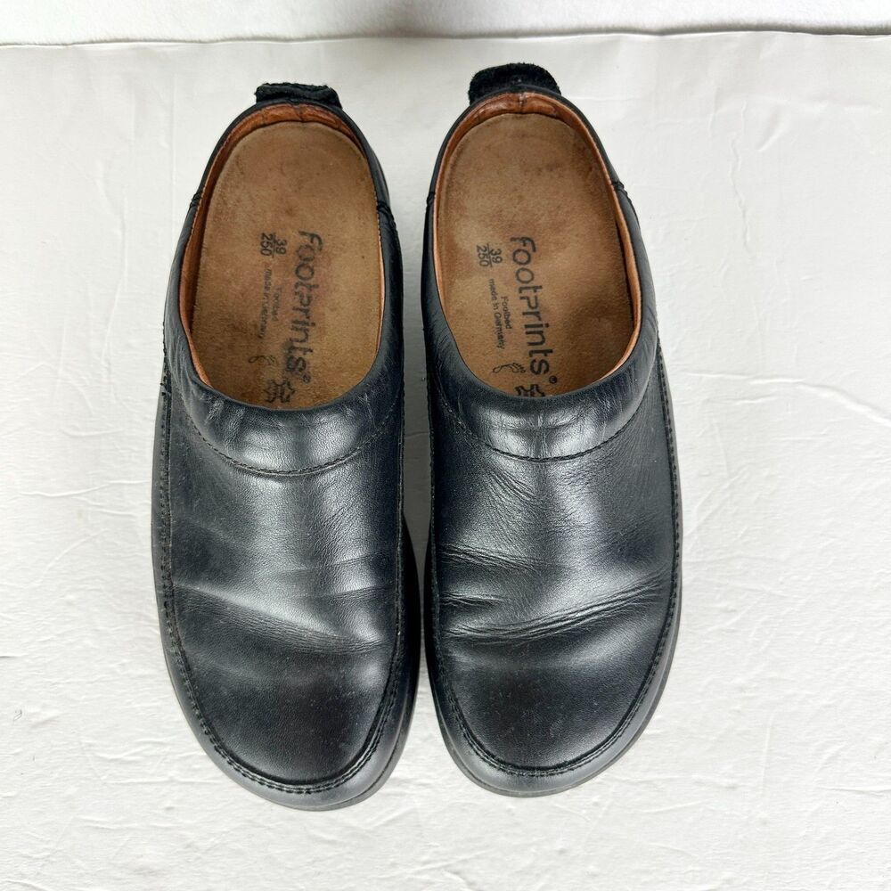 Birkenstock Footprints Ashby Leather Clog Mule Size 39 US 8-8.5 Black Slip On - Picture 5 of 8